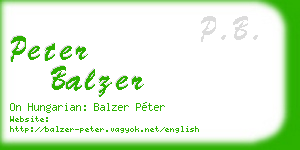 peter balzer business card
